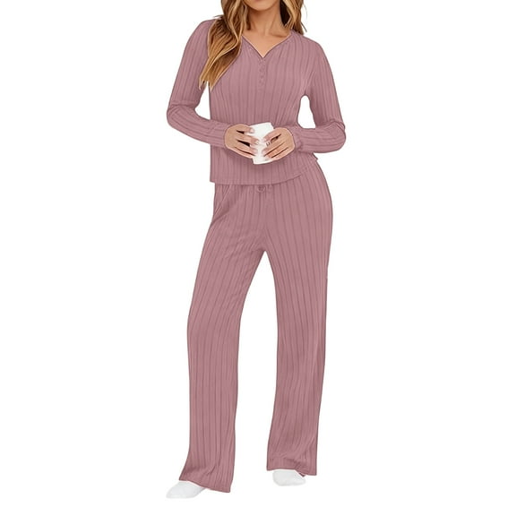 Kixjoy Track Suits for Women Set Oversized Casual Long Sleeve Sweatsuits Athletic Warm Wide Leg Wide Leg Pant Sets Ribbed Knit Winter Loungewear Sets Woman, Purple S