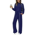 thumbnail image 1 of Kixjoy Two Piece Sets for Women Oversized Sweatshirts and Pants Sets Long Sleeve Workout Casual Sweatsuit Basic Warm Fall Womens Clothing, Dark Blue S, 1 of 7
