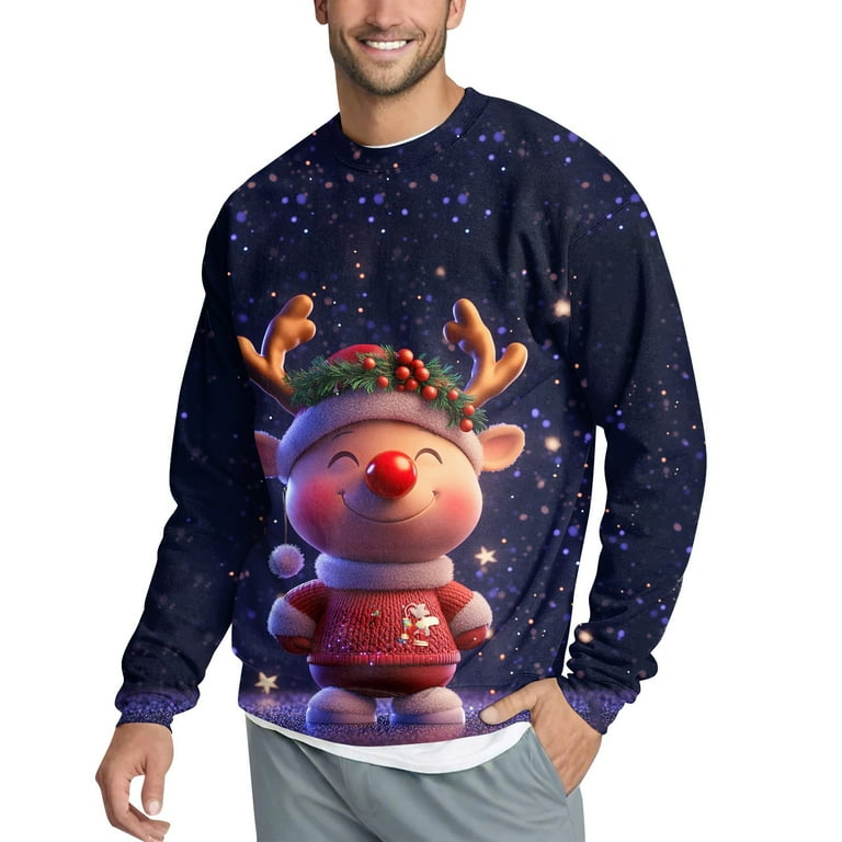 Clothing Ugly Sweater Man Chest Uideazone Men Women Printed Ugly