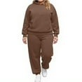 thumbnail image 1 of Kixjoy Womens Sweatsuits 2 Piece Set Casual Plus Size Drawstring Hoodies Sweatpant Set Jogging Winter Fleece Sweatsuit for Women Gym Fashion Tracksuit Women with Pockets, Coffee 2XL, 1 of 3