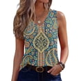 thumbnail image 1 of Kixjoy Womens Tank Tops Baggy V Neck Tank Tops Sleeveless Fashion Pleated Shirt Beach Basic Lounge Cozy Shirts for Women, Light Green M, 1 of 6