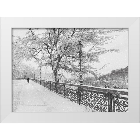 Kiyashko, Alexander 24x18 White Modern Wood Framed Museum Art Print Titled - Winter in Kiev