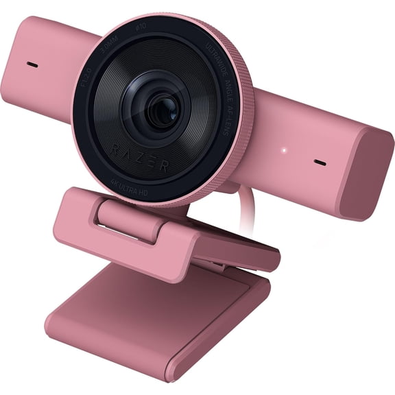 Kiyo V2 Streaming Webcam: 4K 30 FPS, 1080p 60 FPS - AI Powered Auto-Framing - Built-in Microphone - Ultrawide Angle Lens - Privacy Cover - Works with OBS, Xsplit, Discord, Zoom, Teams - Pink