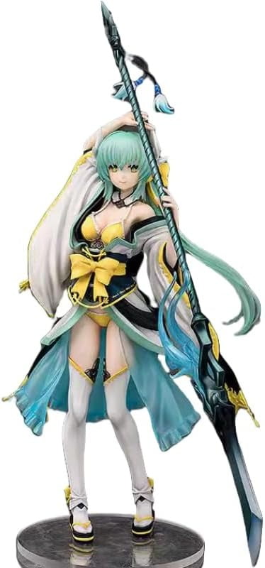 Kiyohime Figure, Holding a Long Gun Kiyohime Action Figure 25cm/9.8inch Handmade Anime Character Statue Model Desktop Ornament Gifts