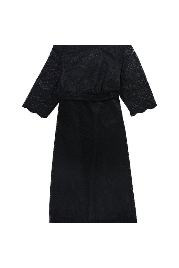 Womens Lace A-line Dress, Black, Plus Size, 3X