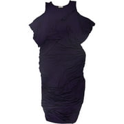 Kiyonna Womens Ruched Bodycon Dress, Purple, 2X