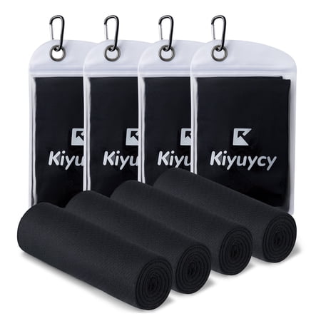 Kiyuycy 4-Pack Cooling Towels with Carry Case – Neck & Head Relief for Running, Hot Weather, and Outdoor Heat