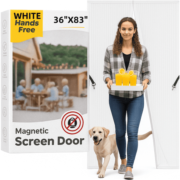 Kiyuycy Magnetic Screen Door – Self-Sealing, Pet and Kid Friendly, Insect-Proof Fiberglass Mesh for Home, Garage, or Patio Doors 35in*83in