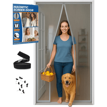 Kiyuycy Magnetic Mesh Screen Door, Heavy - Duty: Hands - free Passage, Kid & Pet - friendly, Bug - proof with Strong Magnets 32in×83in
