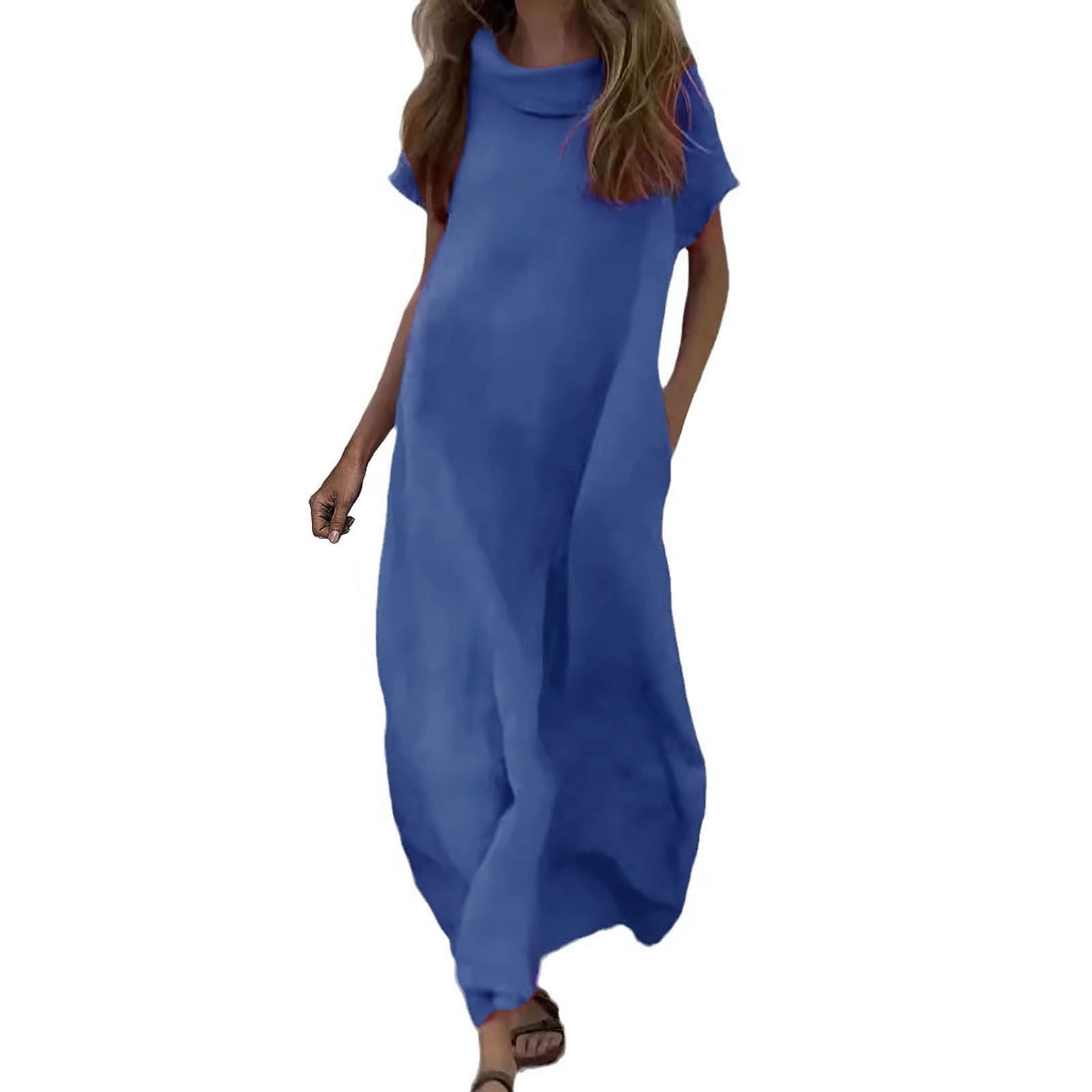 Kiyya Flash Deals Ladies' Dresses Women's Cotton and Linen Mid Length