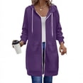 thumbnail image 1 of Kizanda Long Hoodies for Women, Zip up Double Zipper Fleece Jackets, Tunic Sweatshirts Fall Winter Fashion Blouses M, 1 of 6