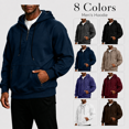 thumbnail image 1 of Kizanda Men Quarter Zip Hoodie Sweatshirt Adjustable Hood Baggy Pullover Streetwear Fashion Outerwear with Zipper Pocket Fall Winter Stylish Long Sleeve Casual Top for Men 3XL, 1 of 8
