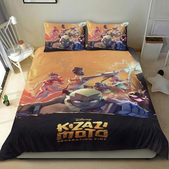 Kizazi Moto Generation Fire Themed Bed Sheet Set Three Piece Set 36x75 In ches Comfortable And Skin Friendly Unique Design Creating A Star Studded Night Home Decor Gifts For Family Friends fans