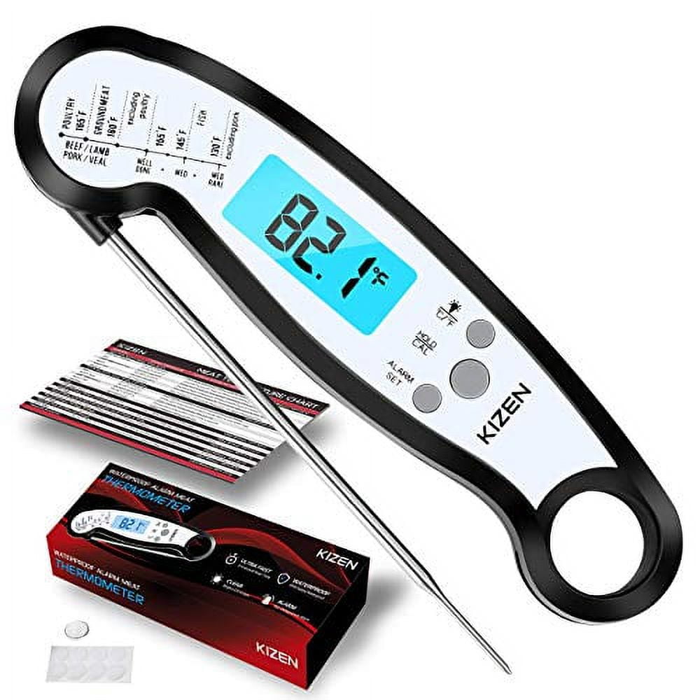 Kizen Meat Instant Read Thermometer Best Waterproof Alarm Thermometer