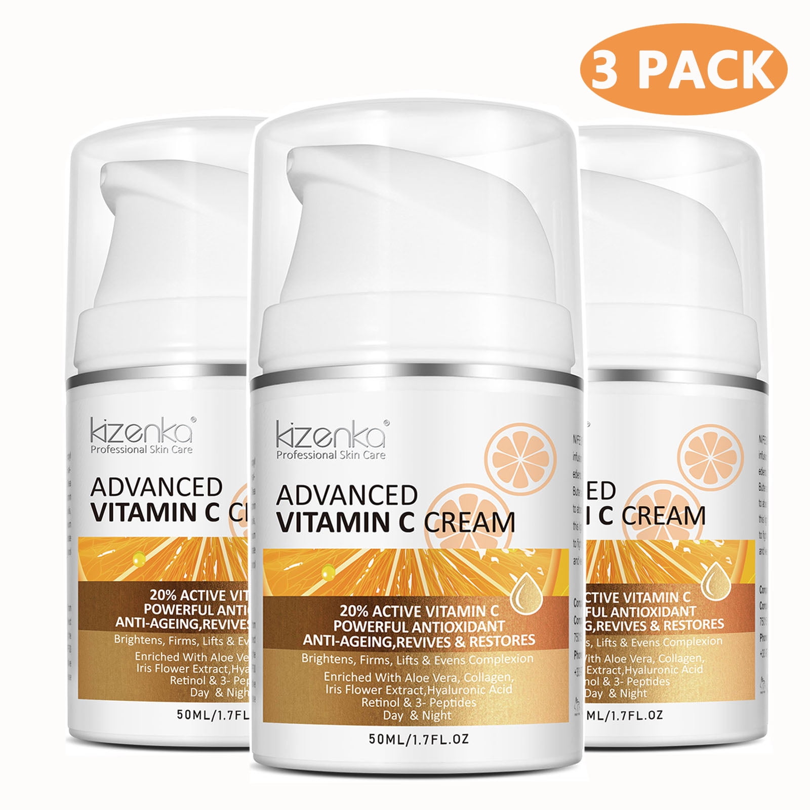 Kizenka Vitamin C & Retinol Face Cream - Anti Aging, Dark Spot