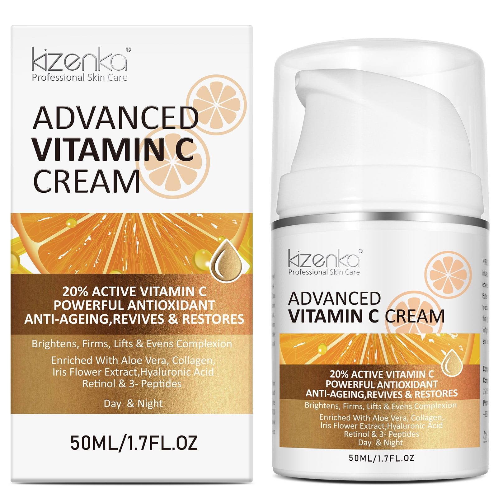 Kizenka Vitamin C Face Cream Reduce Dark Spot, Anti Aging, Deep