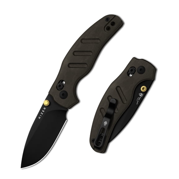 Kizer C01C 2.9 CD EDC Folding Pocket Knife 2.95'' Nitro-V Blade Richlite Handle