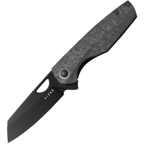 Kizer Cutlery Sparrow Framelock Marble CF S35VN carbon fiber