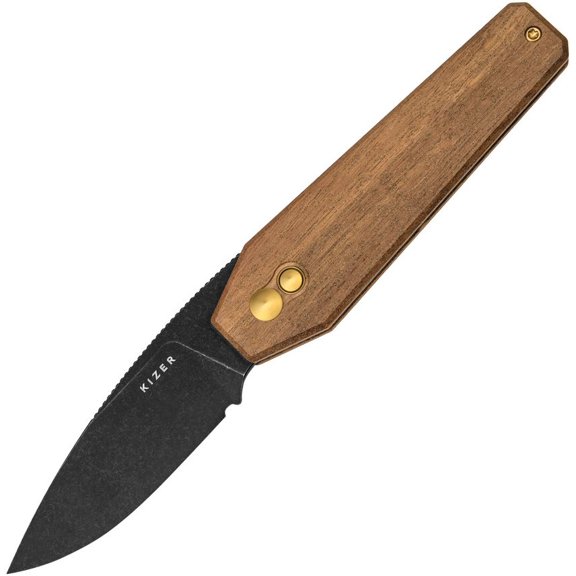 Kizer Cutlery Tomb Button Lock Wood