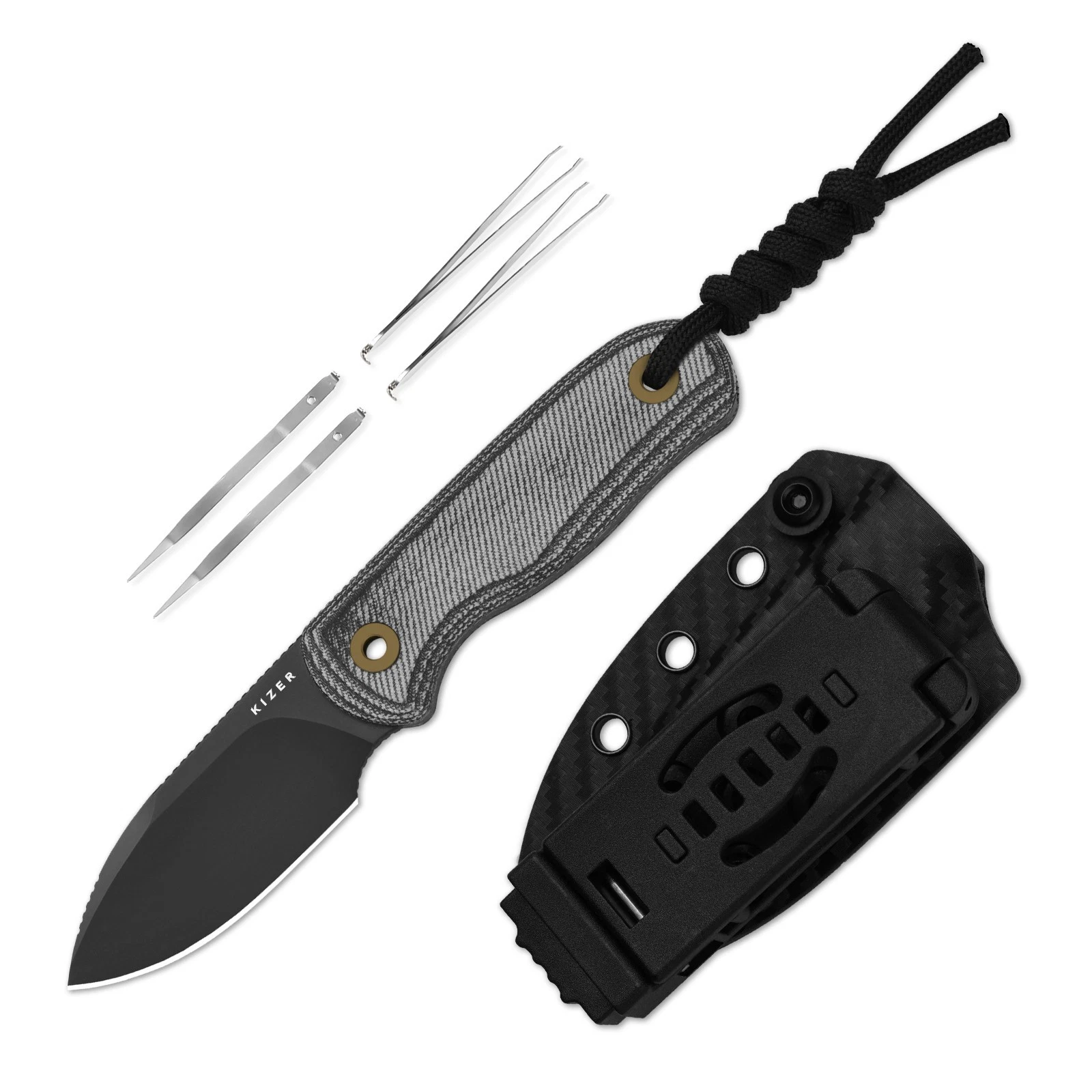 Kizer Drop Bear Fix Drop Point Fixed Knife S45VN Blade Micarta Handle With Sheath 1094A4