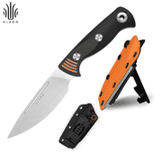 Kizer Ewanki 3 Fixed Knife AEB-L Drop Point Blade Orange & Green G10 Handle With Sheath 1099A1