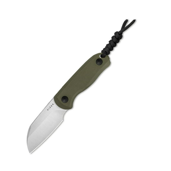 Kizer Fixed Blade Knife Drop Bear, AEB-L Steel Olive Green G10 Handle Pocket Tactical Knives, 1093A1