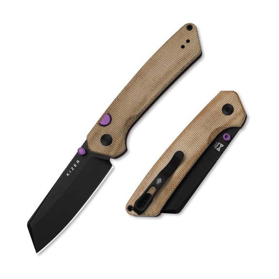 Kizer Madrac EDC Folding Pocket Knife 14C28N Blade Norplex UltreX™ Micarta Handle V3693BSA1