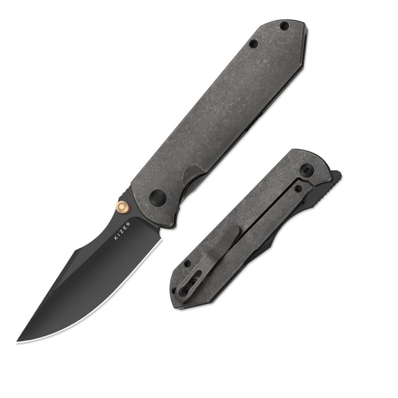 Kizer Harpoon Fold Folding Pocket Knife Elmax Blade Titanium Handle Ki4784A3