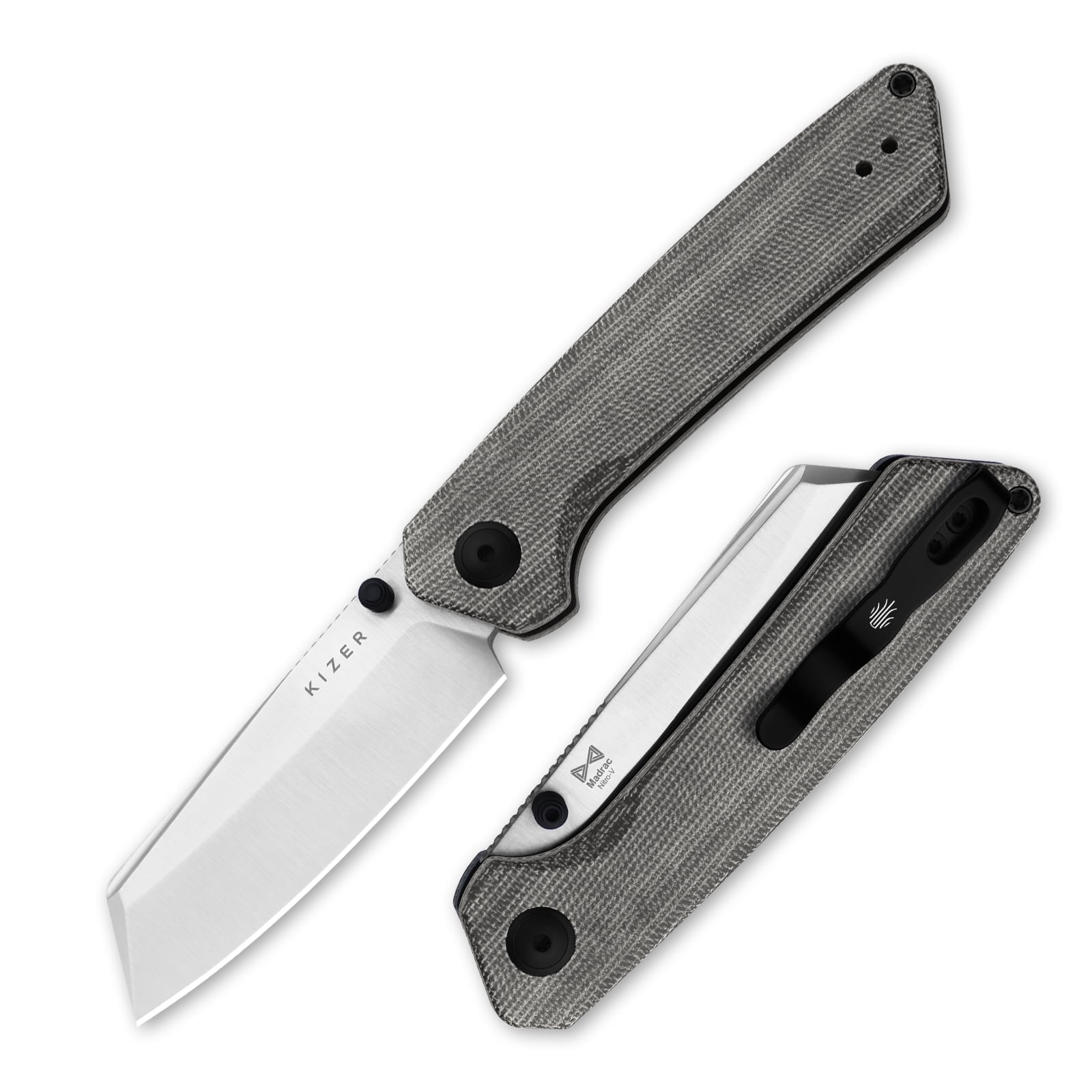 Kizer Madrac EDC Folding Pocket Knife Nitro-V Blade Micarta Handle V3693A3