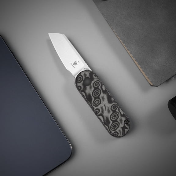 Kizer Mini Bay EDC Folding Pocket Knife 14C28N Blade Vortex Pattern Micarta Handle V2583A6