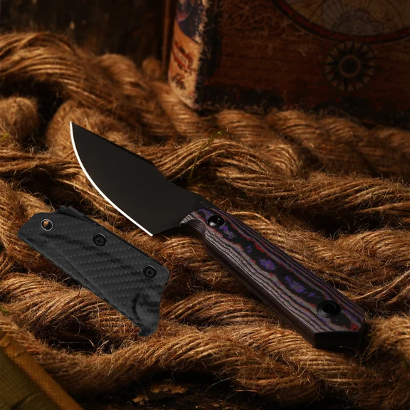 Kizer Mini Harpoon Drop Point Fixed Knife S45VN Blade Fat Carbon Handle With Sheath 1040S9