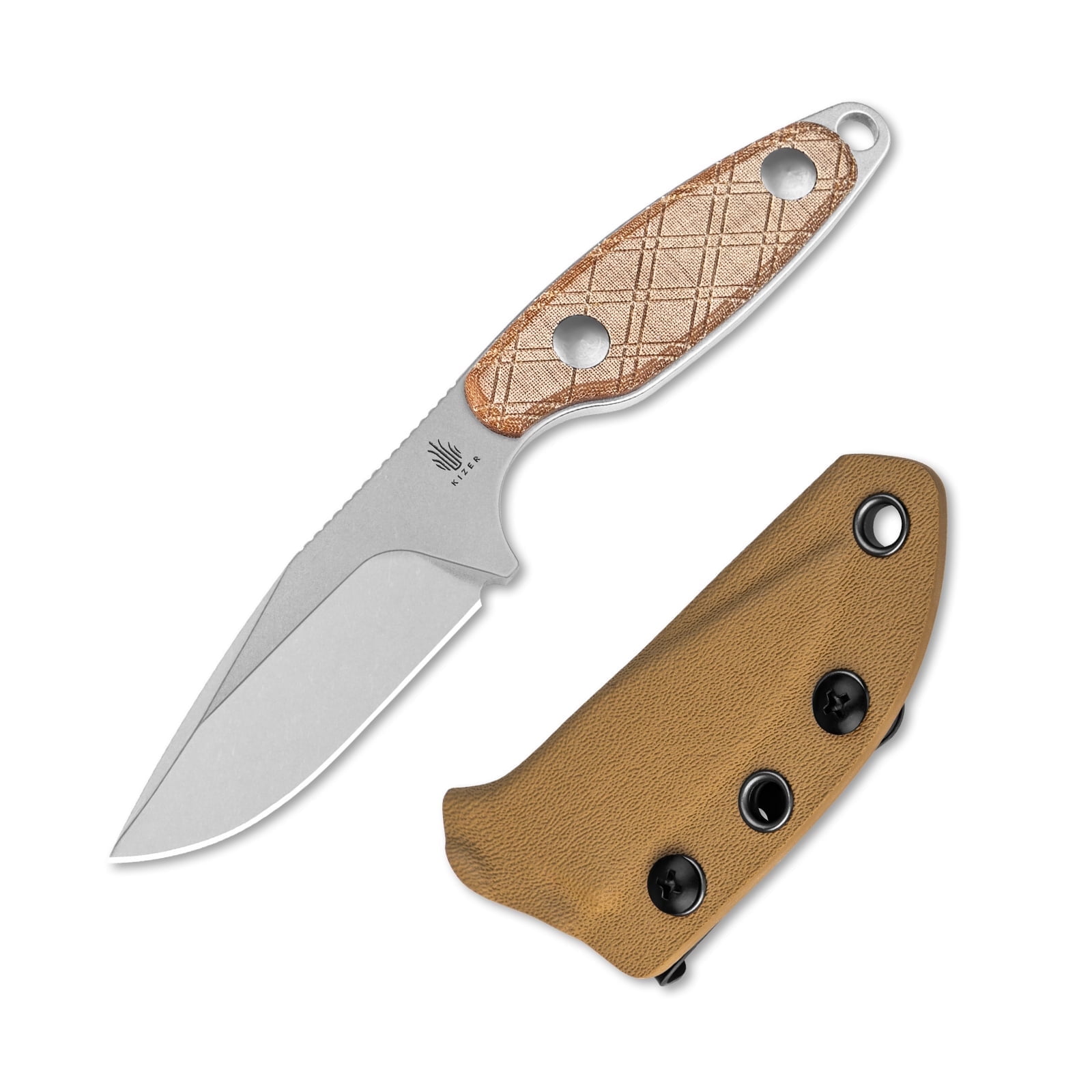 Kizer Muskrat Fixed Blade Knife 154CM Blade Micarta Handle Pocket