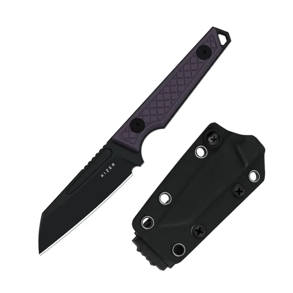 Kizer Phasmids EDC Fixed Knife AEB-L Blade G10 Handle With Sheath 1079A1 Camping Lightweight