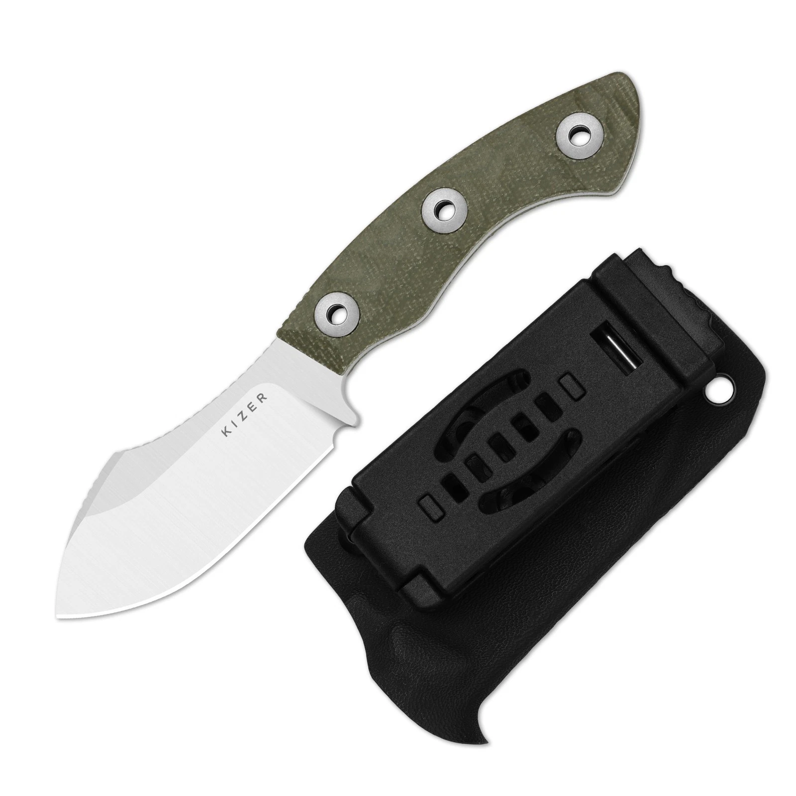Kizer Rook Fixed Knife AEB-L Blade Micarta Handle With Sheath Camping 1090A4