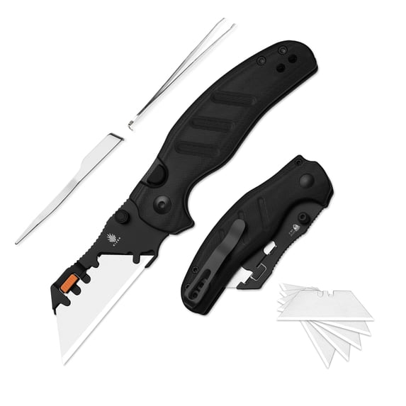 Kizer Sheepdog C01C Uti 2 Utility EDC Folding Knife Black G10 Handle V3488.29JNA3