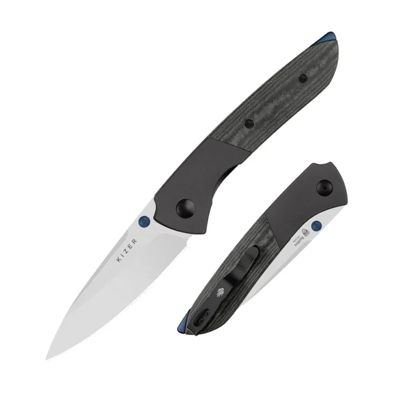 Kizer Spitfire Folding Pocket Knife 14C28N Blade Aluminum+Micarta Handle V3690A1