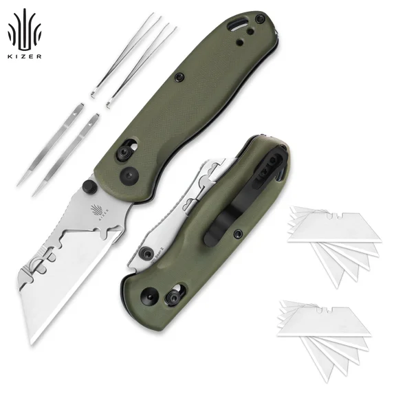 Kizer Uti BEAR 2 EDC Utility Folding Pocket Knife G10 Handle V3619JA6