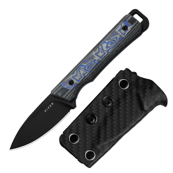 Kizer Whiskey Jack EDC Fixed Knife 10V Blade Micarta Handle With Sheath 1108A1