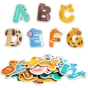 Kizh Magnetic Letters Alphabet Fridge Magnets ABC Spelling GameUppercase Preschool Learning for 3 4 5 Years