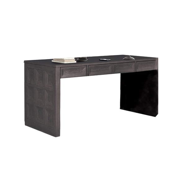 Kizie Writing Desk- 4 Drawers- Black Rubberwood- Rectangular 60 Inch