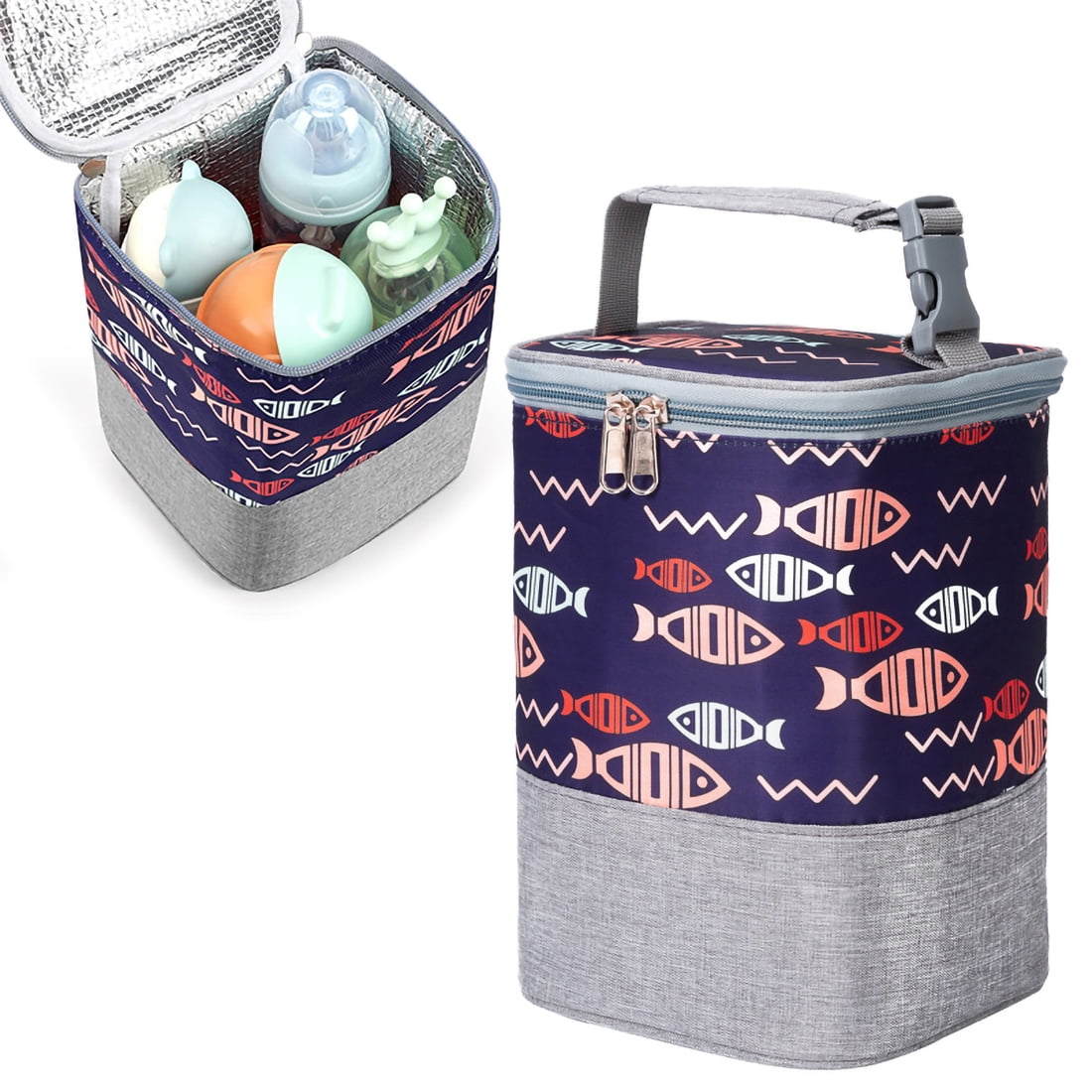 Kizocay Baby Bottle Cooler Tote Bags, Insulated Breastmilk Cooler Bag
