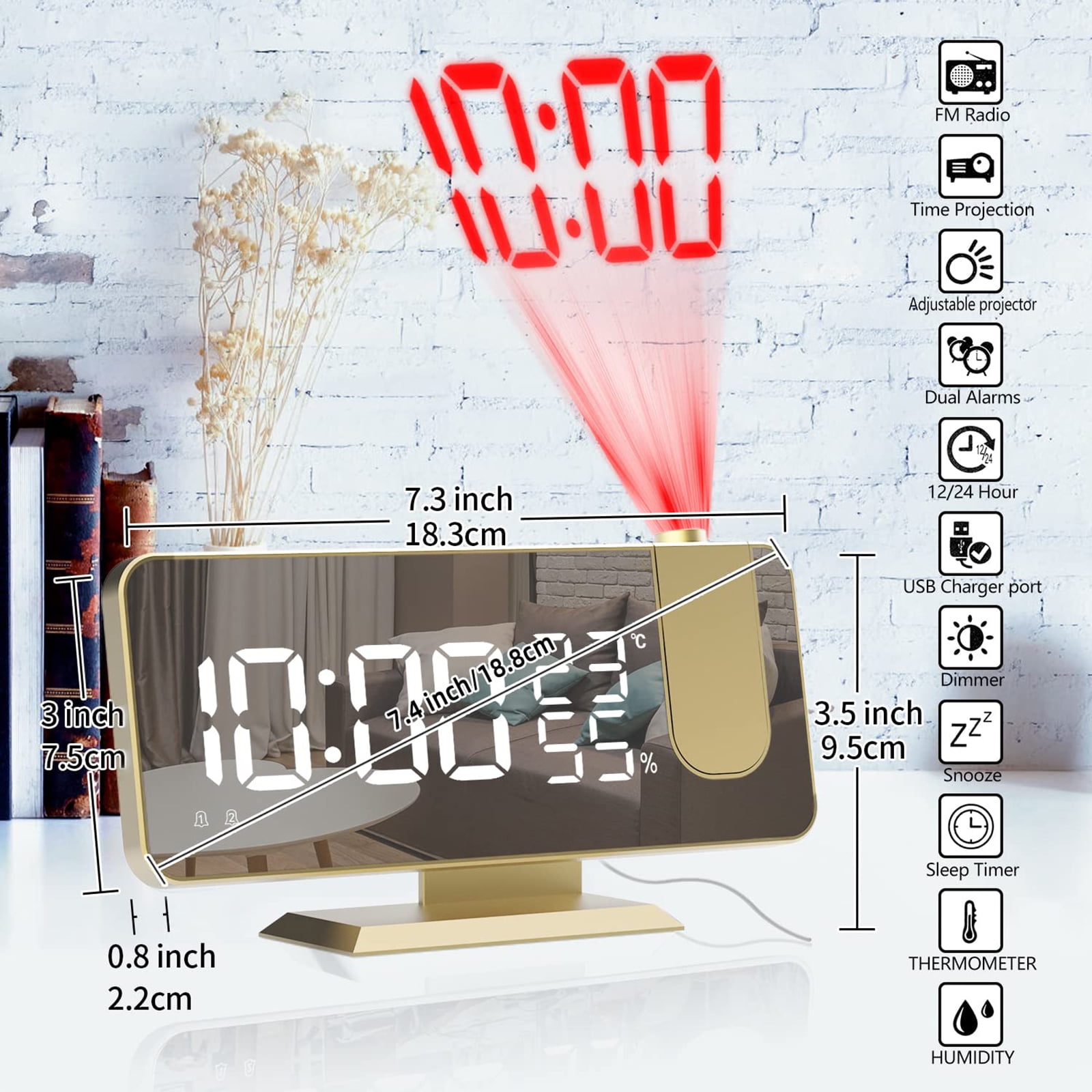 Kizocay FM Radio LED Digital Smart Alarm Clock Watch Table Electronic