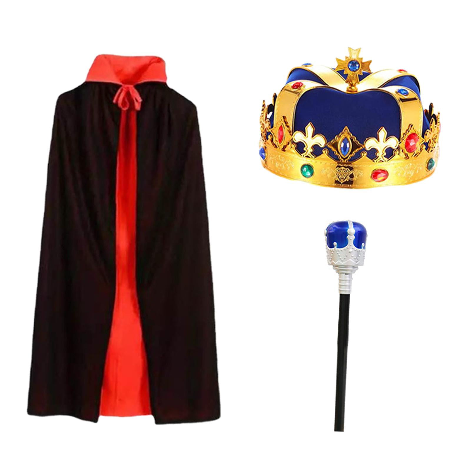 Kizocay Halloween Costumes for Boy Adult King Robe Crown Scepter Set ...