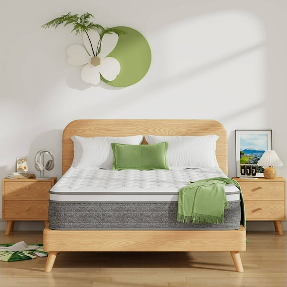 Kizreo Queen Mattress 12 inch, Hybrid Mattress in a Box with Memory Foam and Pocket Springs for Pressure Relief, Firm Queen Size Mattress, Motion Isolation, CertiPUR-US