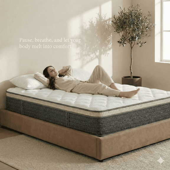 Kizreo King Mattress 14 inch, Hybrid Mattress in a Box with Memory Foam and Pocket Springs for Pressure Relief, Firm King Size Mattress, Motion Isolation, CertiPUR-US