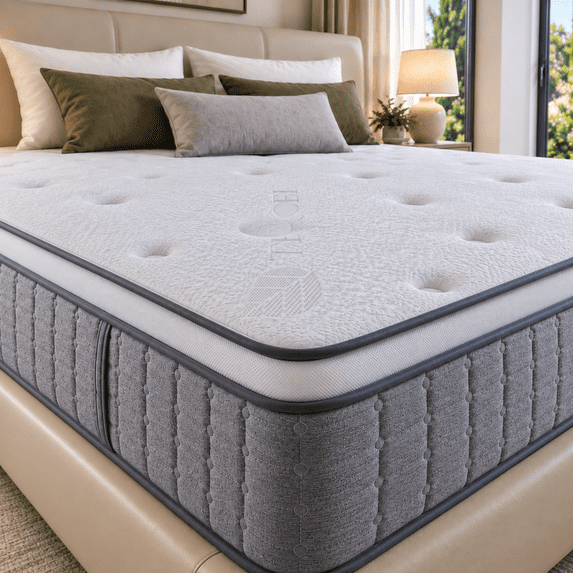 Kizreo Firm King Mattress [New Version], 12 inch Gel Memory Foam Hybrid ...