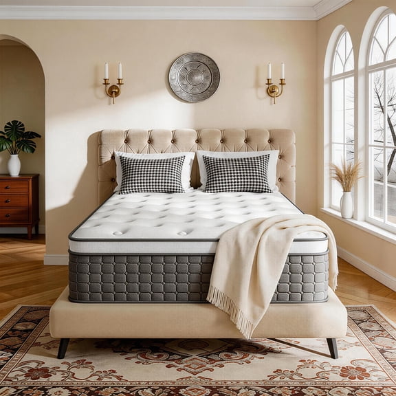 Kizreo Firm Full Mattress [New Version], 14 inch Gel Memory Foam Hybrid Mattress Full Size Bed in a Box, Pressure & Pain Relief, CertiPUR-US, Individual Pocket Spring, Edge Support