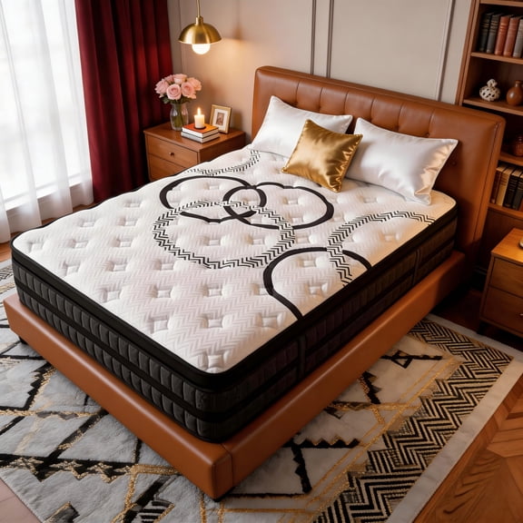 Kizreo Firm Queen Mattress, Hybrid Mattress with Gel Memory Foam and Individual Pocket Spring, OEKO-TEX and CertiPUR-US Certified, Cool Sleep, Pressure Relief, 14" in a Box