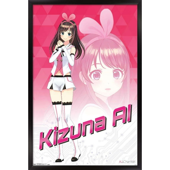 Kizuna Ai - Happy Wall Poster, 14.725" x 22.375", Framed