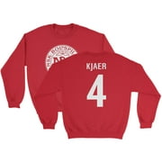 Kjaer 4 Jersey Style - Denmark Soccer Cup Fan Unisex Crewneck Sweatshirt (Red, X-Large)